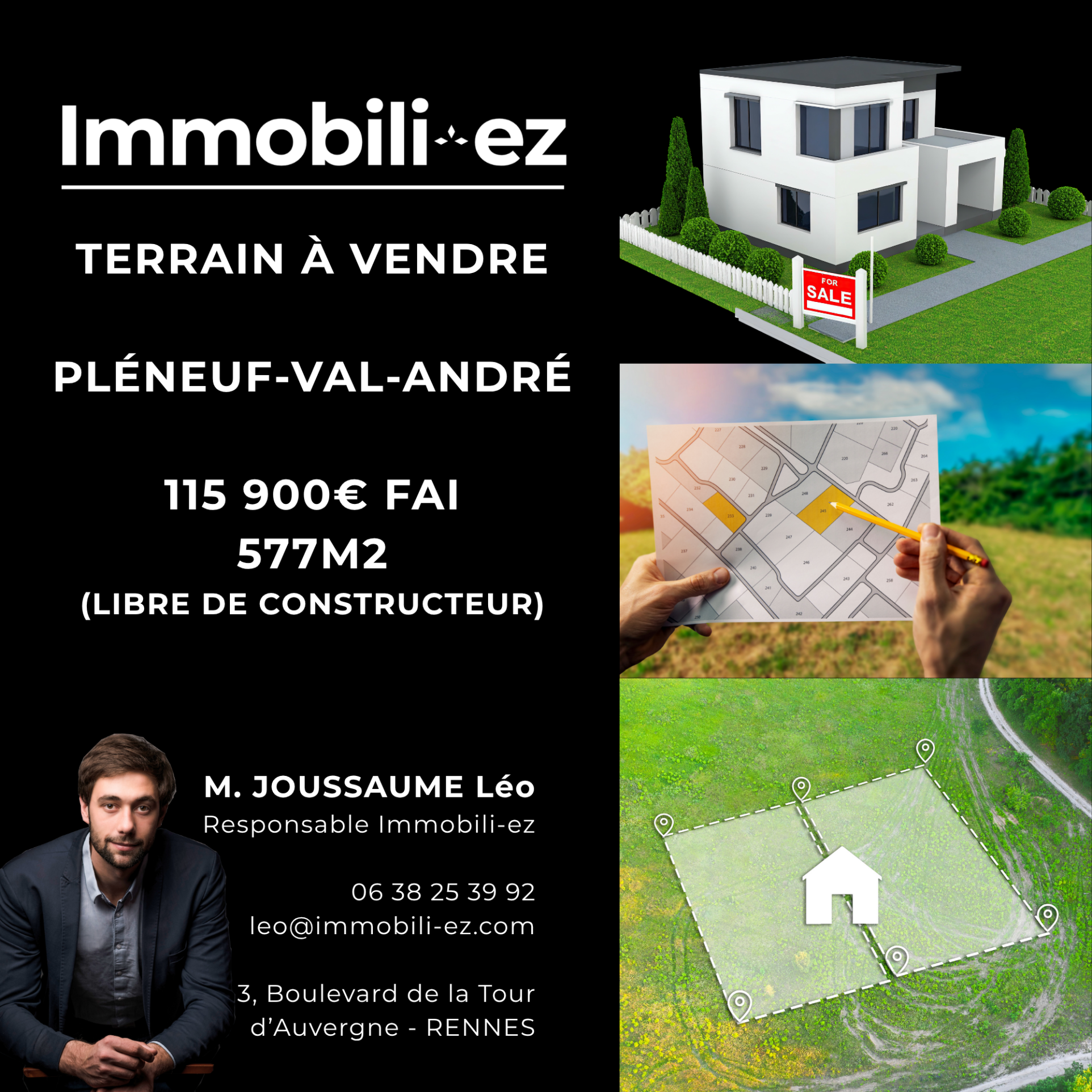 Terrain constructible à vendre à Plurien, 577 m² – photo 1 sur 4