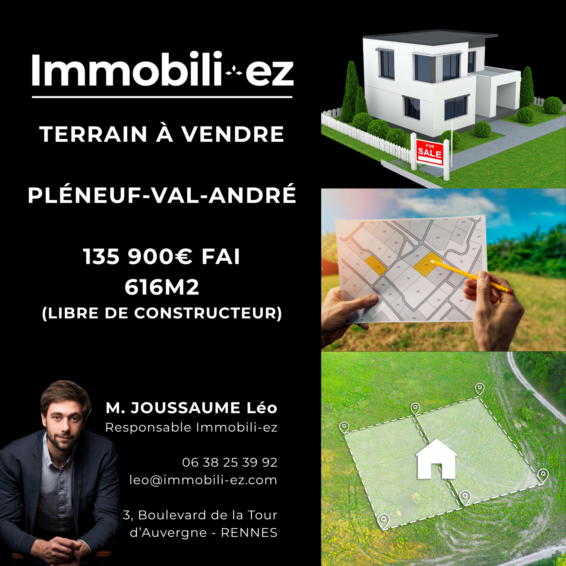 Terrain constructible à vendre à Plurien, 616 m² – photo 1 sur 4